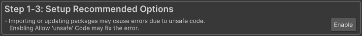 SetupRecommendedOptions